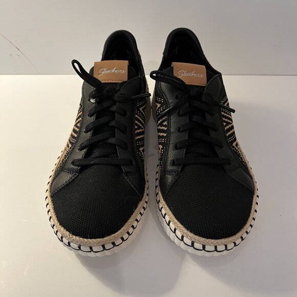 SKECHERS Wilshire Blvd Bellevue Sneakers Black STRETCHFIT MEMORY FOAM Womens 8.5 - Picture 9 of 10